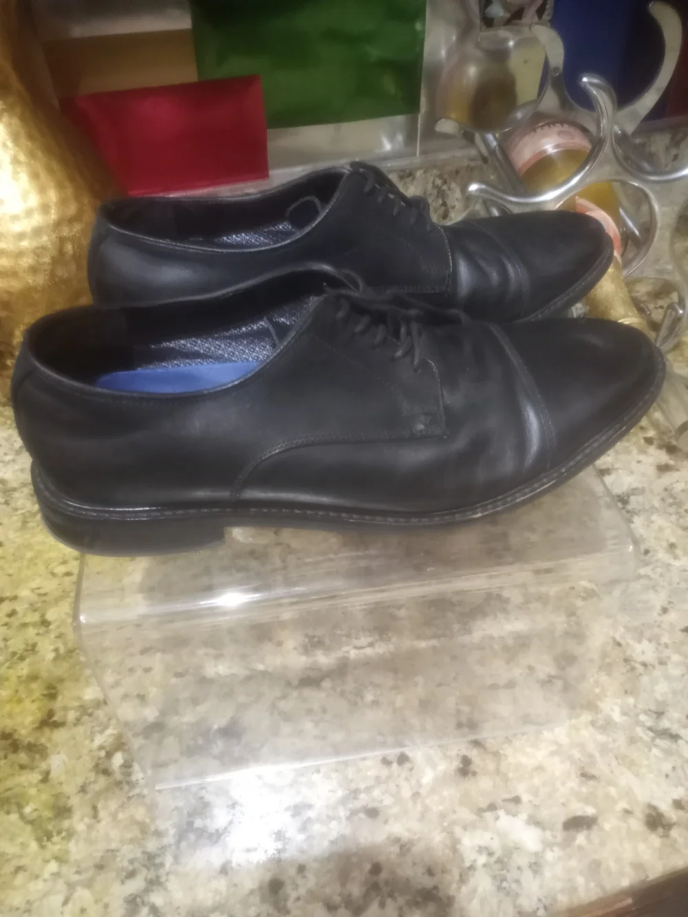 Vince Camuto Black Leather Lace-Up Dress Shoes